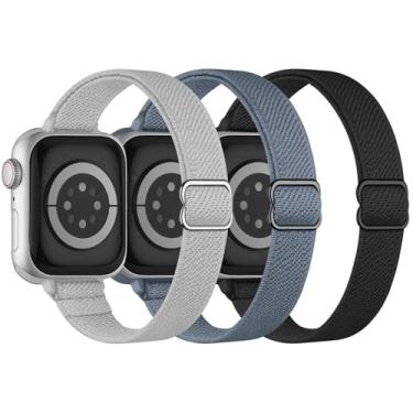 Imagem de Pulseira fina elástica compatível com Apple Watch séries 10, 9, 8, 7, 6, 5, 4, 3, Ultra, SE 2 1 de 40 mm, 41 mm, 42 mm, 38 mm, 44 mm, 45 mm, 46 mm, 49 mm, Ultra, SE 2 1