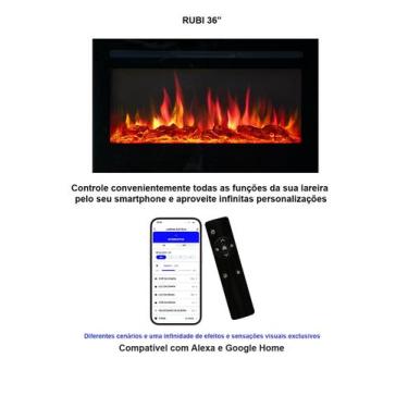 Imagem de Lareira Elétrica Wgrif Rubi 36" (Cor Preta) 127V