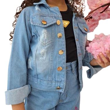 Imagem de Jaqueta Jeans Infantil Menina Modelo Premium Coleção Outono-Feminino