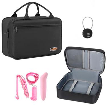 Imagem de LASUK Estojo organizador de brinquedos bloqueável para mulheres e homens, bolsa de viagem com caixa de bloqueio, estojo organizador de brinquedos reutilizável, camada única