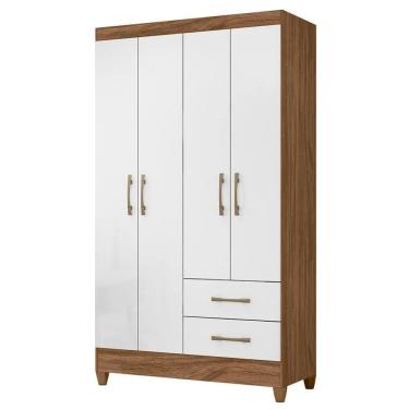 Imagem de Guarda Roupa Solteiro Chile 4 Portas E 2 Gavetas /branco - Moval