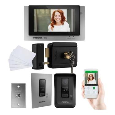 Imagem de Kit Videoporteiro WiFi Allo wT7 Fechadura FX 500 e Botoeira Inox - Int