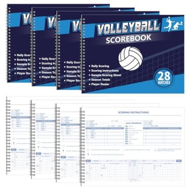 Imagem de Fuyoooo Livro de pontuação de voleibol, livro de estatísticas esportivas espirais de 28 correspondências com totais de temporada e folha de escalação de times Livro de registro de pontuação de vôlei