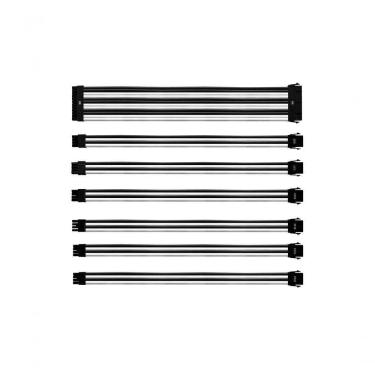 Imagem de Kit De Cabo De Extensão Sleeved Psu 30 Cm Com Capa De Pvc Cooler Master - Branco E Preto - Cma-nest16wtbk1-gl