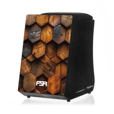 Imagem de Cajon FSA Instrumento de Percussão Profissional Feito à Mão - Graves Profundos, Som de Caixa Nítido, Madeira Brasileira, Design Ergonômico de Inclinação FGB6508 TRONCOS
