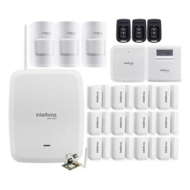 Imagem de Kit Alarme Intelbras AMT 8000 Sem Fio 12 Sensores de Abertura e Módulo
