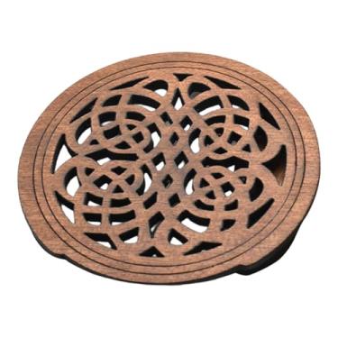 Imagem de JWQFBC Tampa de Boca de Som, Redutor, Fácil Instalação para Peças de Violão Acústico, Tampa de Boca de Som de Madeira, Estilo a Marrom