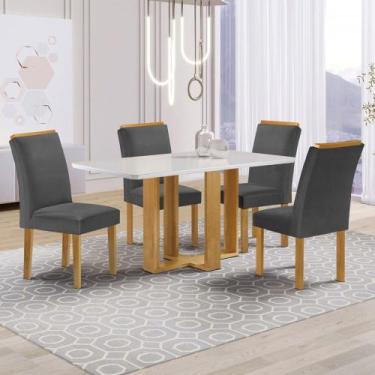 Imagem de Mesa de Jantar 4 Lugares Isadora Luisa com Vidro Cinamomo/Off White/Ci