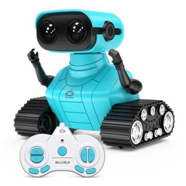 Imagem de Brinquedo RC Robot ALLCELE recarregável para crianças com música e LED