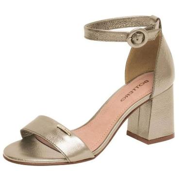 Imagem de Sandália Feminina Salto Médio Bottero Conforto Metalizado