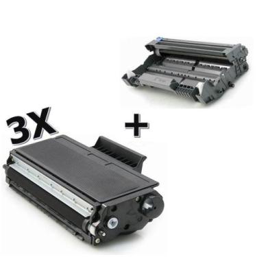 Imagem de Kit 3X Toner Tn650 Tn580 Tn620 + Cartucho Cilindro Dr650 Dr620 Dr520 -