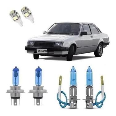 Imagem de Kit Lampadas Super Branca H4 H3 + Led T10 Chevette 1973/1993 - Techone