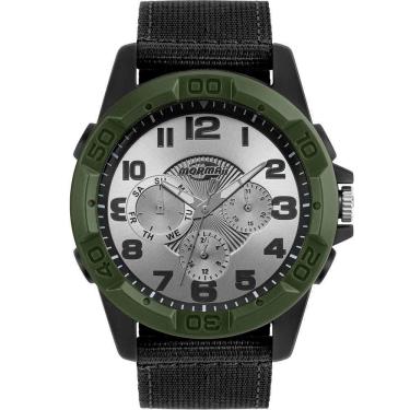 Imagem de Relógio MORMAII masculino analógico verde preto MO6P29AQ/8P