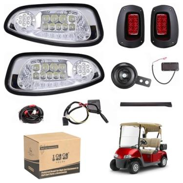 Imagem de 10L0L Kit de luz LED EZGO RXV para carrinho de golfe, faróis de LED de luxo e luz traseira para carrinhos EZGO RXV 08-15 com setas, interruptor, buzina, luzes de freio, arnês não serve para RXV II