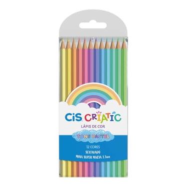 Imagem de CRIATIC Lápis de Cor CIS Sextavado 3,3mm c/ 12 Cores em Tons Pasteis