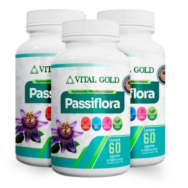 Imagem de PASSIFLORA - 500mg (60 Cápsulas) VITAL GOLD, 03 Unidade