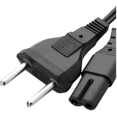 Imagem de Cabo de Força Bipolar 1,5 m Tipo 8 ou Tipo N – 2 Pinos 250 V AC 10 A – Compatível com PCs, Xbox, Gravadores, Fontes Fotográficas – Preto