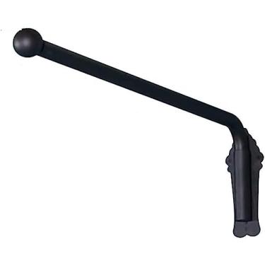 Imagem de Barra de cortina de braço oscilante de alta resistência, braço oscilante de trilho de cortina de porta para porta de entrada, haste de Portiere para painéis laterais suporte de C, Black, 28IN