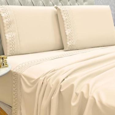 Imagem de Jogo Cama Box Queen Size Lily 300 fios Bordado Inglês Extra Macio - De