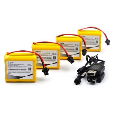 Imagem de elxjarcell (Pacote com 4) 7,2 V 1000 mAh Ni-CD AA bateria com plugue SM-2P para carros RC caminhões tanques brinquedo escavadeiras semi-reboque caminhão de mesa