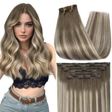 Imagem de Extensões de cabelo Full Shine Clip em cabelo humano 45cm 120g