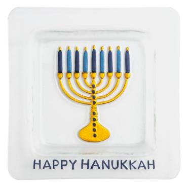 Imagem de Mud Pie Prato de vidro Hanukkah Menorah