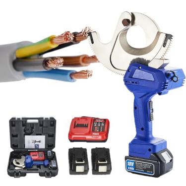 Imagem de Ferramentas elétricas,ferramenta de corte de cabo alimentada por bateria de 65 mm e 18V com 2 baterias recarregáveis ​​para fio de aço trançado,núcleo de aço,cabo de alumínio-cobre