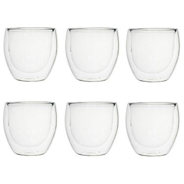 Imagem de Jogo de Copo de Vidro Borossilicato para Café 180ml 6 Peças - Vista Home
