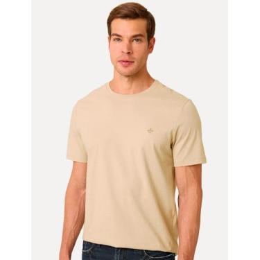 Imagem de Camiseta Dudalina Masculina Essentials Modal Logo Cáqui Médio, XL/GG
