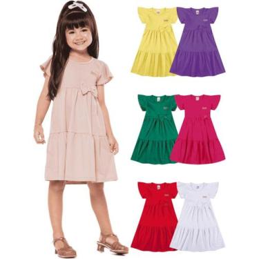 Imagem de Kit 3 Vestidos Infantil Menina Verão Três Marias Com Laço Kit Sortido 