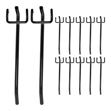 Imagem de DECHOUS 30 ganchos pretos para quadro de pegboard: ganchos de prateleira resistentes de 15 cm cabem suporte de exibição de placa de pino de 1/4 para cozinha, loja, supermercado, garagem