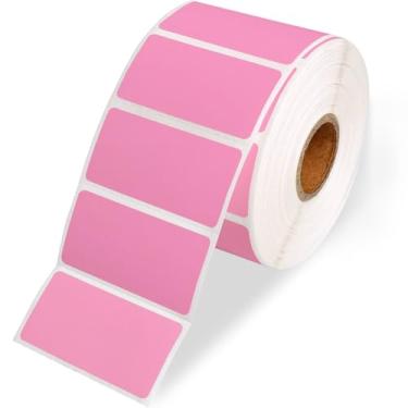 Imagem de Ü Heartray Etiquetas térmicas diretas de 5 cm x 2,5 cm para códigos de barras UPC, endereço, perfuradas e compatíveis com todos os tipos de impressora de etiquetas térmicas (rosa - 1 rolo)