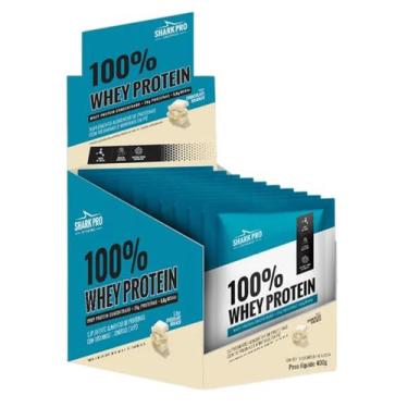 Imagem de 100% Whey Protein Caixa Com 10 Sachês De 40g Shark Pro SABOR:CHOCOLATE