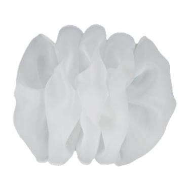 Imagem de Ladiesway Laço de cabelo francês de chiffon grande | Feito à mão nos EUA | Presilha de metal tamanho grande fita de tecido cachecol flor rosa | Acessórios para mulheres e meninas cabelo grosso ou fino