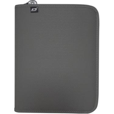 Imagem de Fichário com Zíper, ACP, Sweet, Cinza, com Estojo e Divisórias, 96 Folhas