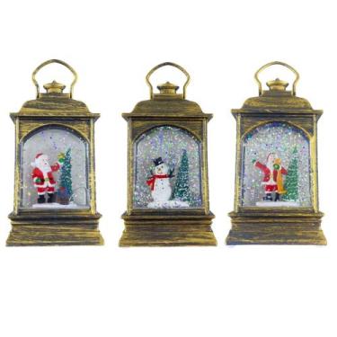 Imagem de 3 Enfeite Natal Arvore Led Pisca Papai Noel Chaminé Natalino - vantage