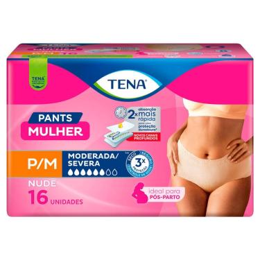 Imagem de Roupa Íntima Tena Pants Mulher Tamanho P/M Nude 16 Unidades Descartáveis