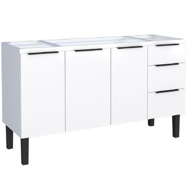 Imagem de Gabinete Para Cozinha Aço Jupiter 1,44m Branco Para Pia De 1,50m - P101624 - Cozimax