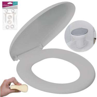 Imagem de Assento Vaso Oval Almofadado + Parafusos Assento Sanitário