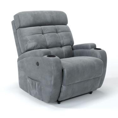 Imagem de Poltrona Do Papai Reclinável Elétrica Com Massagem Em Tecido Suede