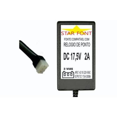 Imagem de Fonte DC 17V 2A 3 Vias para Relógio de Ponto Dimep D15719540 - Starfon