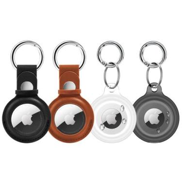 Imagem de Suporte Airtag impermeável e chaveiro de couro para Apple Airtags - SU