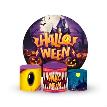 Imagem de Kit Capas Halloween para Painel Redondo e Trio de Cilindros, 1,5m x 1,5m, 100% Poliéster (Halloween 1)