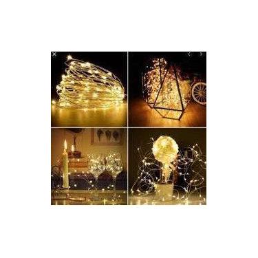 Imagem de Fios Fada Cobre Cordão Luz Pisca Cores Natal 10m 100 Leds Pilha - oem,