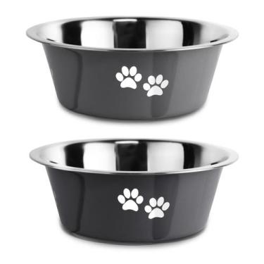 Imagem de Taças para cães SOUXU com fundo de borracha antiderrapante de aço inox