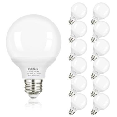 Imagem de Lâmpadas LED Brtstiun G25 6W 2700K E26 600LM, pacote com 12