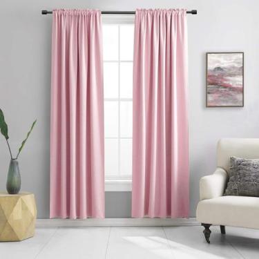 Imagem de Cortinas Blackout DONREN Pink para meninas 132x229cm Conjunto de 2