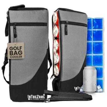 Imagem de Golf Bag Cooler Frostbox Isolated 6 latas de cerveja preta/cinza - INT