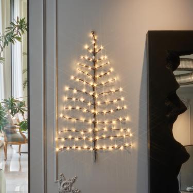 Imagem de Birchlitland Árvore de parede de LED, 1,08 m, 108L, luzes brancas quentes, árvores iluminadas para ambientes internos e externos, casa, Ação de Graças, Natal, Natal