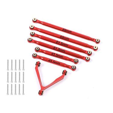 Imagem de RZXYLRC Aluminum Alloy Rod Link Suspension Linkage Kit for 1/24 RC Crawler Car SCX24 Deadbolt AXI90081 AXI00004 Upgrades (Red)